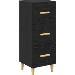 vidaXL Byråer>Sideboard med låda Svart ek 34.5 x 34 x 90 cm Konstruerat trä