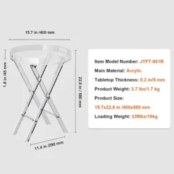 DUOKU Småbord>Sido bord - - JYFT-001R - Akryl - Fällbart X-ben - 40 cm bredd