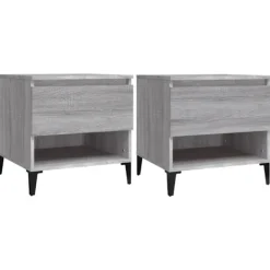 vidaXL Småbord>Sidobord 2 st grå sonoma 50x46x50 cm konstruerat trä