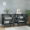 vidaXL Småbord>Sidobord 2 st svart 40x42x50 cm konstruerat trä
