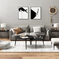 vidaXL Småbord>Sidobord 2 st svart 40x40x35 cm konstruerat trä