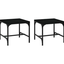 vidaXL Småbord>Sidobord 2 st svart 40x40x35 cm konstruerat trä