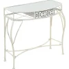 vidaXL Småbord>Sidobord fransk stil metall 82x39x76 cm vit