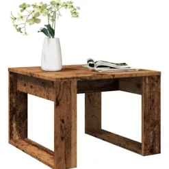 vidaXL Soffbord>Sidobord åldrat trä 50x50x35 cm konstruerat trä