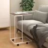 vidaXL Småbord>Sidobord med hjul vit 40x30x63,5 cm konstruerat trä