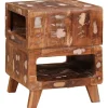 vidaXL Småbord>Sidobord med hylla Brun 40 x 40 x 49 cm Solid återvunnen trä