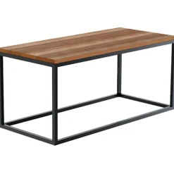 BellaFurn Soffbord>Sidobord, soffbord - Robust design - Solid Oak & Matte Black Metal | Storlek: 100x45x50 cm