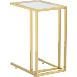vidaXL Småbord>Sidobord till datorbord genomskinligt 50x35x65 cm härdat glas