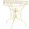 vidaXL Småbord>Sidobord vintage stil halvrunt metall 72x36x74 cm guld