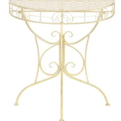vidaXL Småbord>Sidobord vintage stil halvrunt metall 72x36x74 cm guld