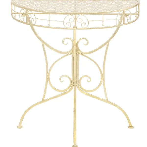 vidaXL Småbord>Sidobord vintage stil halvrunt metall 72x36x74 cm guld