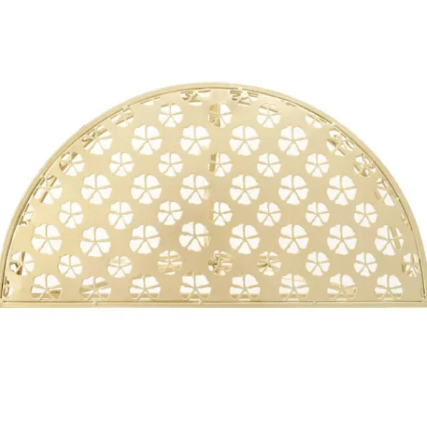 vidaXL Småbord>Sidobord vintage stil halvrunt metall 72x36x74 cm guld
