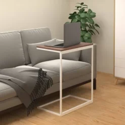 vidaXL Småbord>Sidobord vit 55x35x66 cm konstruerat trä