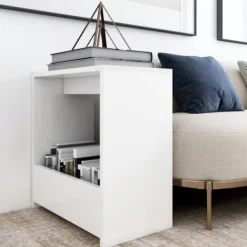 vidaXL Småbord>Sidobord vit 50x26x50 cm konstruerat trä