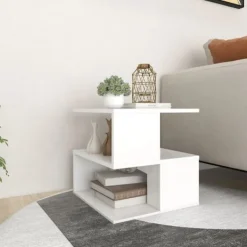 vidaXL Småbord>Sidobord vit 40x40x40 cm konstruerat trä