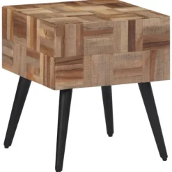 vidaXL Småbord>Sidobord 40x40x45 cm massiv återvunnen teak