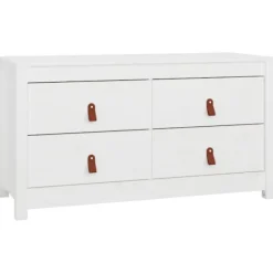 vidaXL Byråer>Sidoskåp vit 100x40x54 cm massiv furu