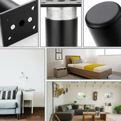 Tv-Bänkar>(Silver) 4 Matte möbelben, 80mm aluminium, TV-bordsben,