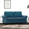 vidaXL Soffor>2-sitssoffa blå 120 cm sammet