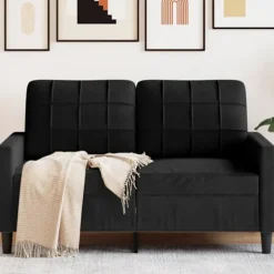 vidaXL Soffor>2-sitssoffa ljusgrå Svart 120 cm sammet