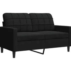 vidaXL Soffor>2-sitssoffa ljusgrå Svart 120 cm sammet
