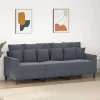 vidaXL Soffor>3-sitssoffa mörkgrå 180 cm sammet