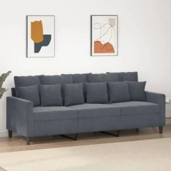 vidaXL Soffor>3-sitssoffa mörkgrå 180 cm sammet