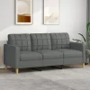 vidaXL Soffor>3-sitssoffa mörkgrå 180 cm tyg