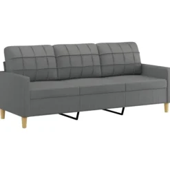 vidaXL Soffor>3-sitssoffa mörkgrå 180 cm tyg