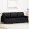 vidaXL Soffor>3-sitssoffa svart 180 cm sammet