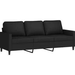 vidaXL Soffor>3-sitssoffa svart 180 cm sammet