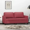 vidaXL Soffor>2-sitssoffa vinröd 140 cm fuskläder