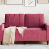 vidaXL Soffor>2-sitssoffa vinröd 120 cm sammet