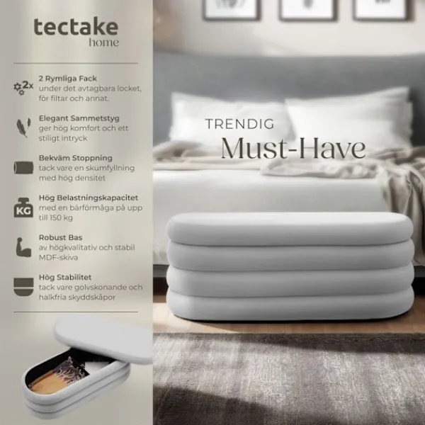 tectake Kistor & Koffertar>Sittbänk med generöst förvaringsutrymme Altu