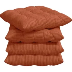 vidaXL Matgrupper>Sittkuddar 4 pcs Röd orange 40 x 40 x 6 cm Kordread tyg