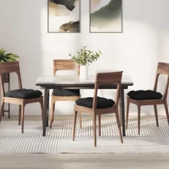 vidaXL Matgrupper>Sittkuddar 4 pcs Svart 45 x 45 x 12 cm tyg