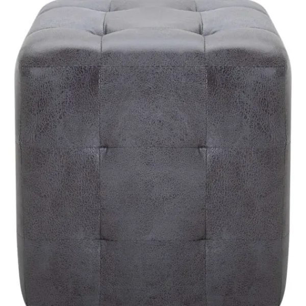 vidaXL Sittpuffar>Sittpuff 2 st grå 30x30x30 cm konstmocka