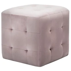 vidaXL Sittpuffar>Sittpuff 2 st rosa 30x30x30 cm sammetstyg