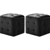 vidaXL Sittpuffar>Sittpuff 2 st svart 30x30x30 cm sammetstyg