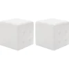 vidaXL Sittpuffar>Sittpuff 2 st vit 30x30x30 cm konstläder