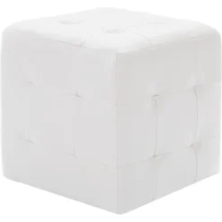 vidaXL Sittpuffar>Sittpuff 2 st vit 30x30x30 cm konstläder