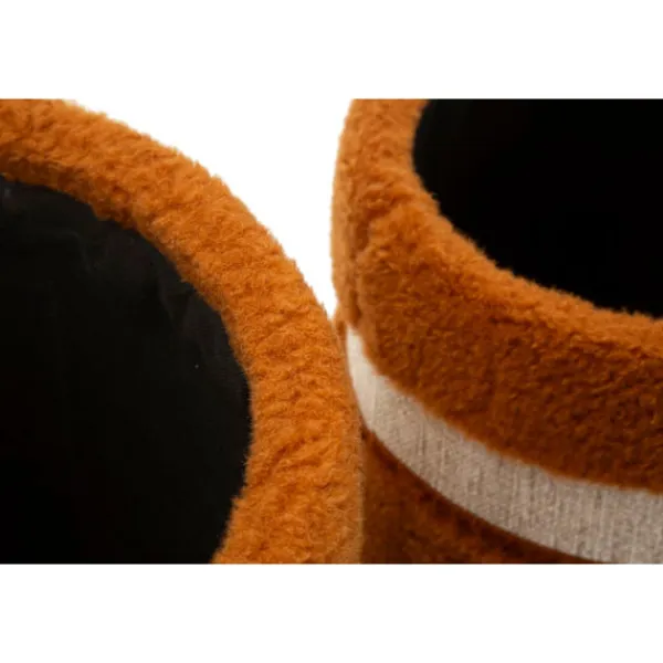 B2X Sittpuffar>Sittpuffset med förvaring, brunt teddytyg, 2 delar