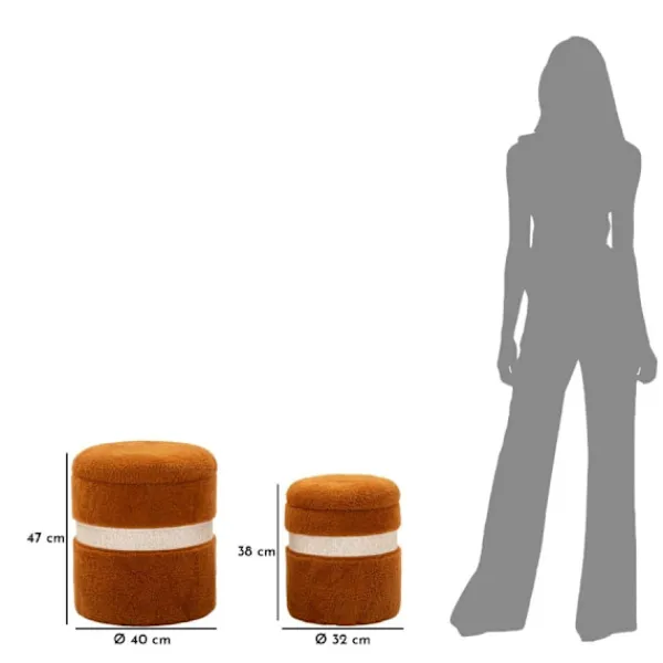 B2X Sittpuffar>Sittpuffset med förvaring, brunt teddytyg, 2 delar