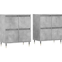 vidaXL Skåp>Skänk 2 st betonggrå konstruerat trä