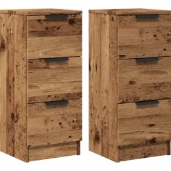 vidaXL Skåp>Skänk 2 st åldrat trä 30x30x70 cm konstruerat trä