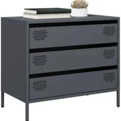 vidaXL Byråer>Skänk antracit 68x39x58,5 cm kallvalsat stål