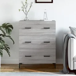 vidaXL Byråer>Skänk grå sonoma 69,5x34x90 cm konstruerat trä