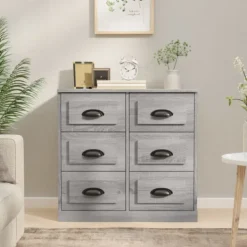 vidaXL Byråer>Skänk grå sonoma 70x35,5x67,5 cm konstruerat trä