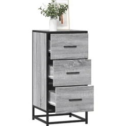 vidaXL Byråer>Skänk grå sonoma 35,5x35x76 cm konstruerat trä och metall