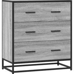 vidaXL Byråer>Skänk grå sonoma 68x35x76 cm konstruerat trä och metall